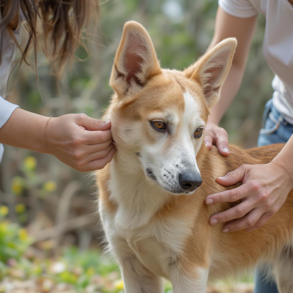 Applying Flea Treatment to a Dog