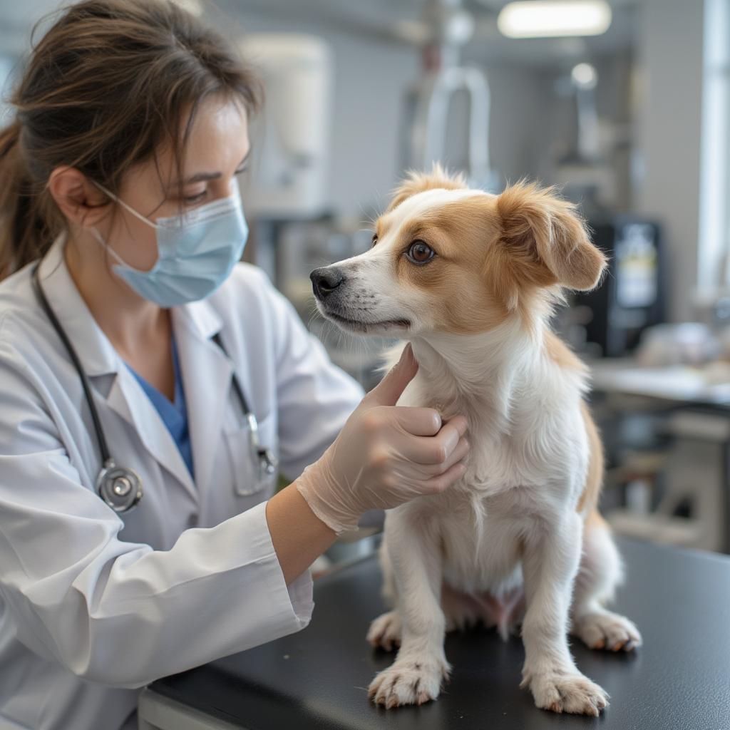 Applying Topical Flea and Tick Treatment to a Dog