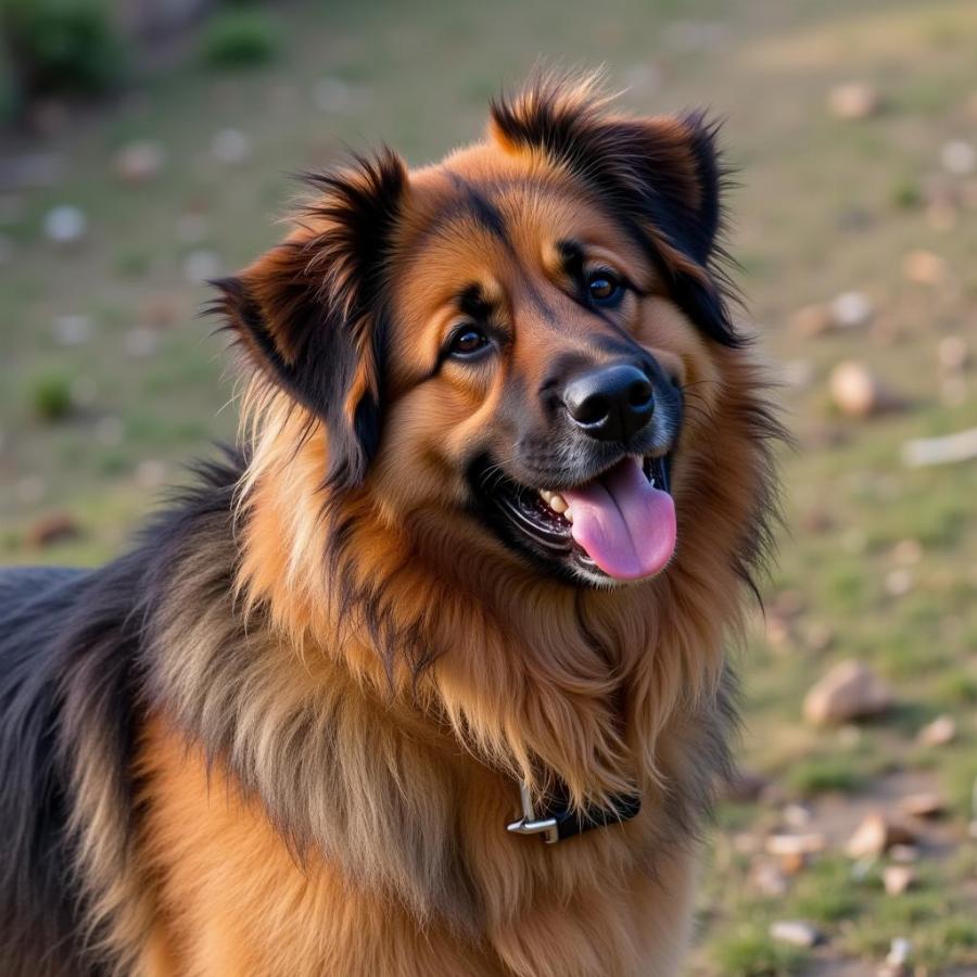 Bohemian Shepherd with Long Wavy Coat Looking Like German Shepherd