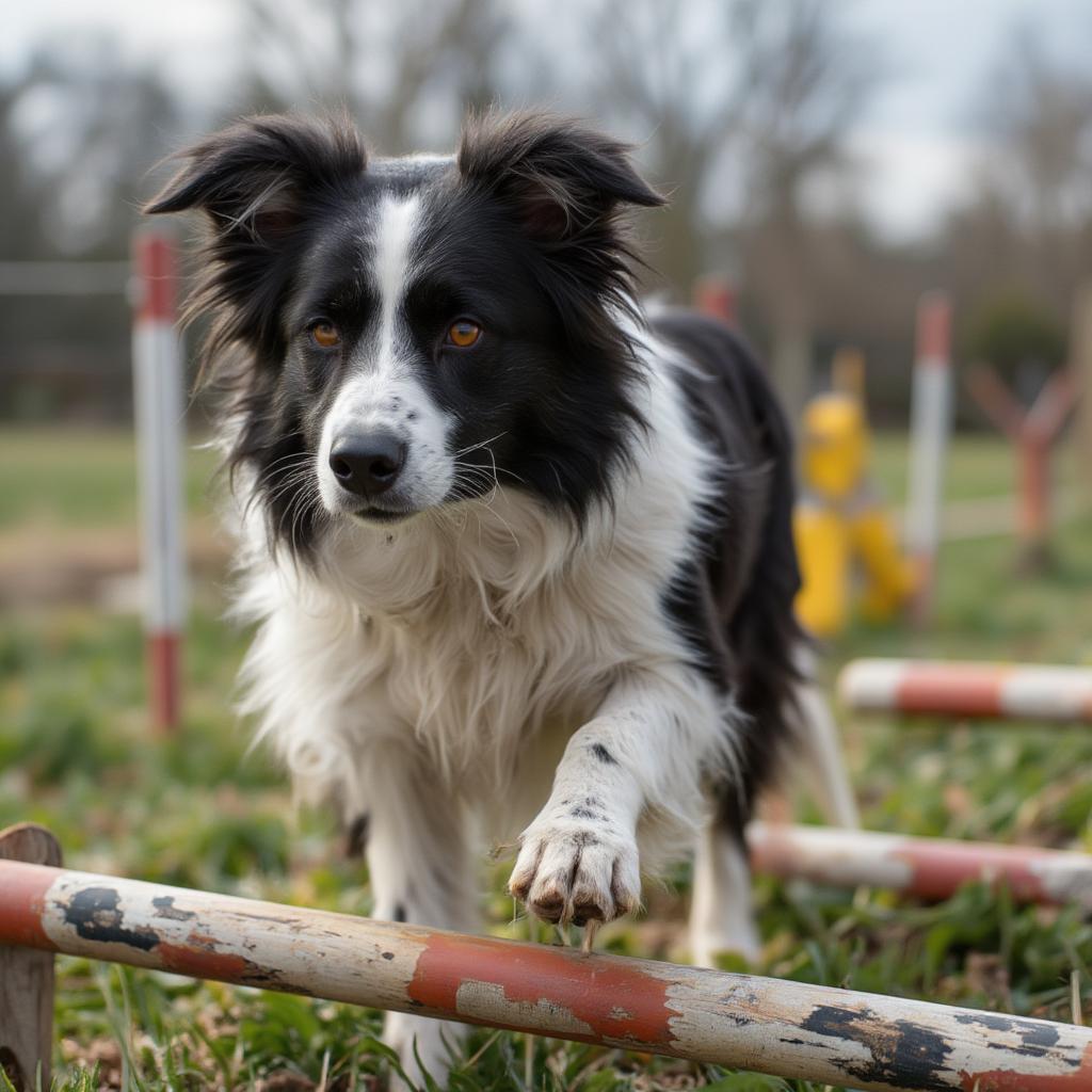 Border Collie Concentrating During Agility Training