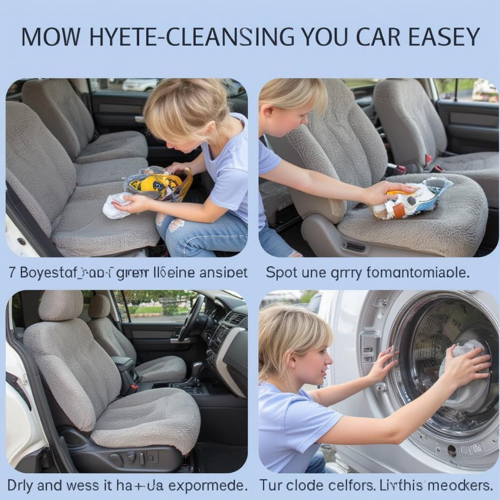 Cleaning a Grey Fluffy Car Seat Cover