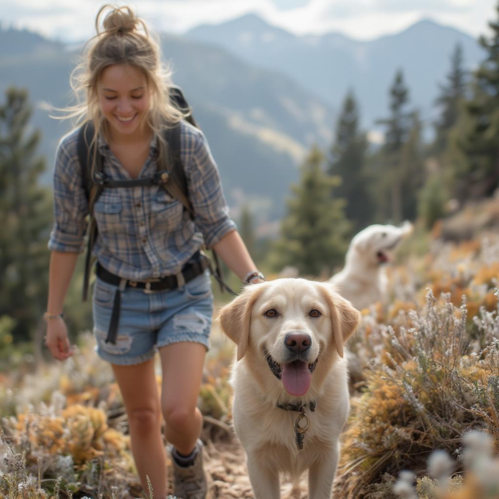 Dog and Owner Enjoying a Hike in Nature