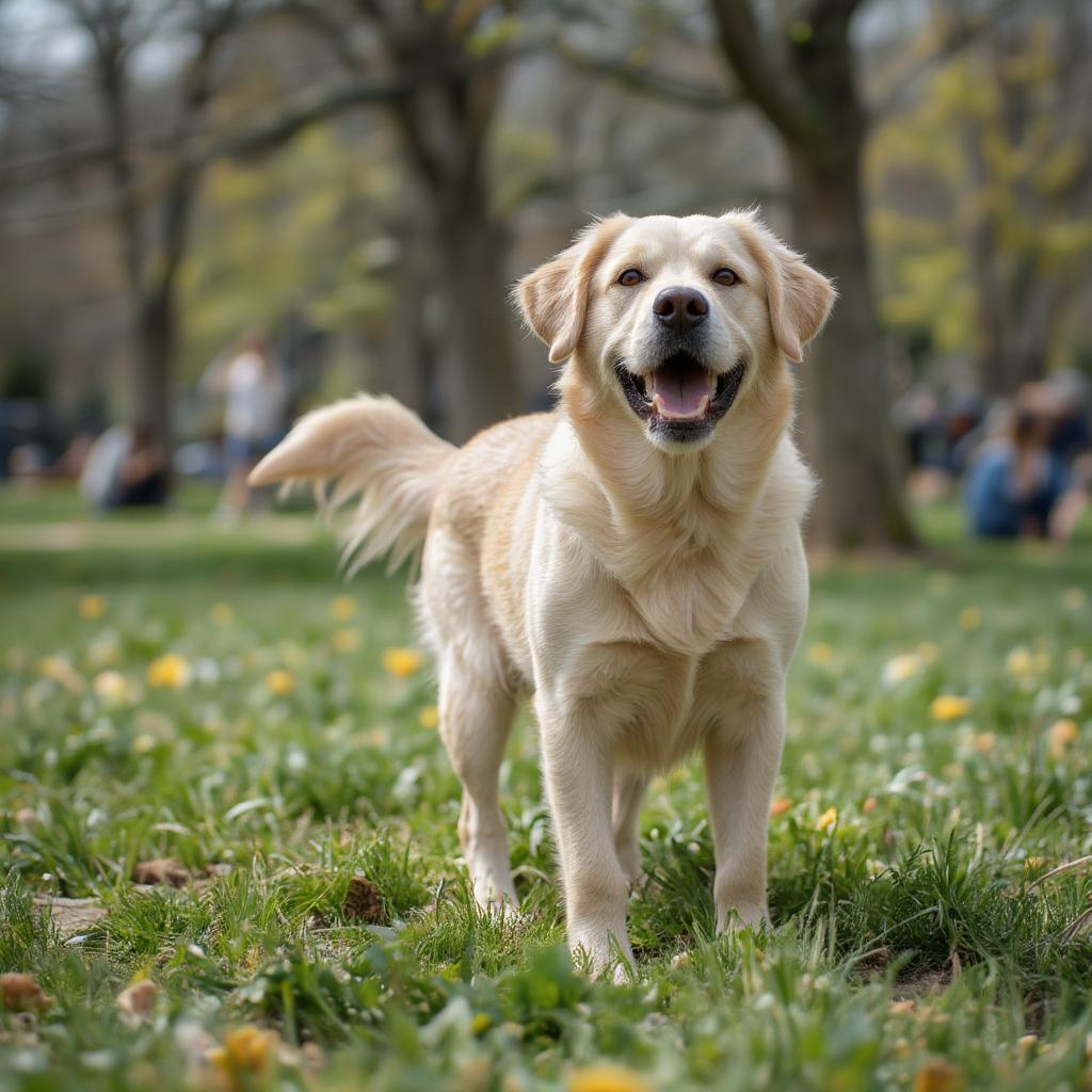 Dog Barking on Command Outdoors