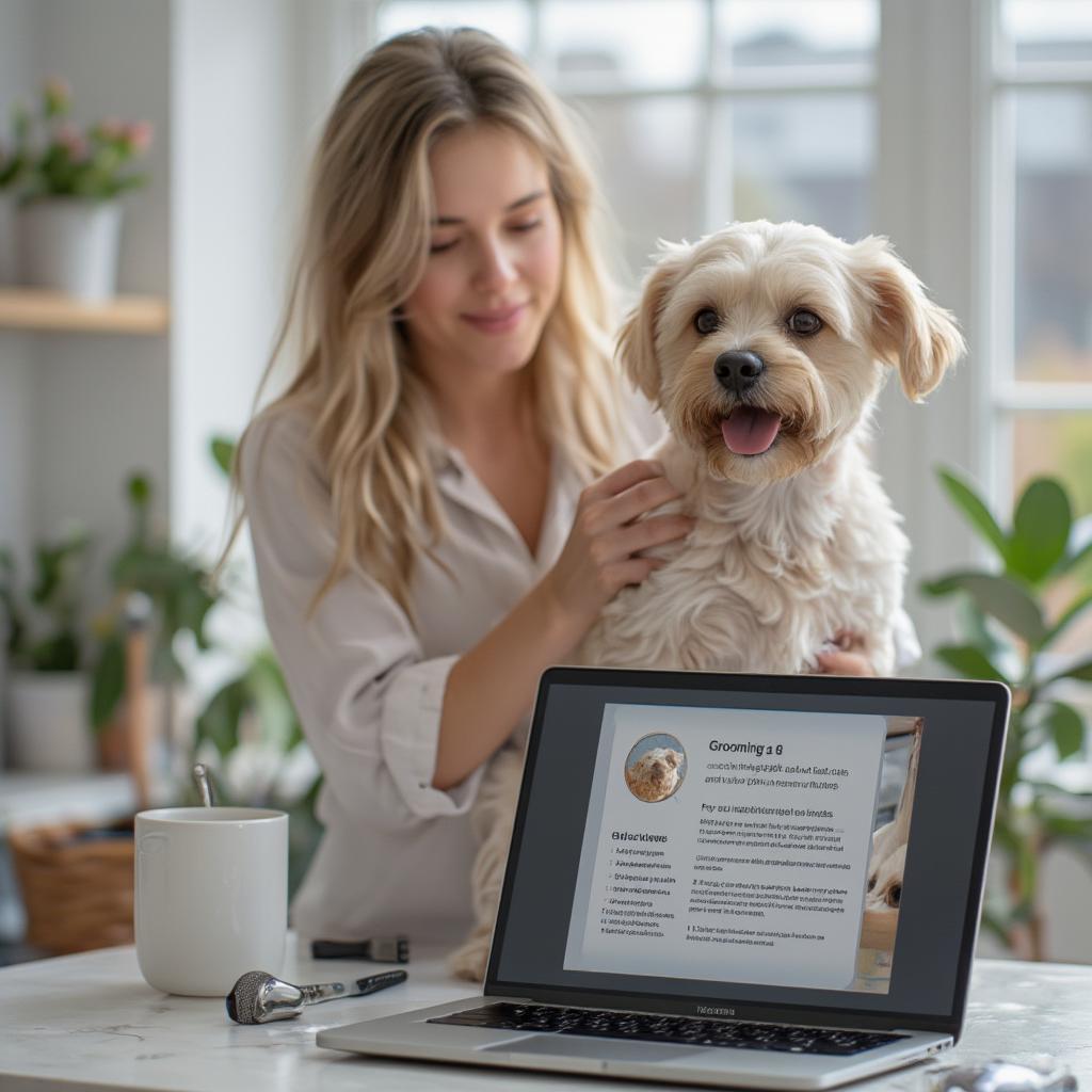 Dog grooming at home with the help of an online guide.