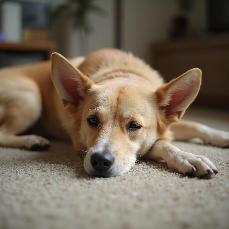 Dog Relaxing After Training Session