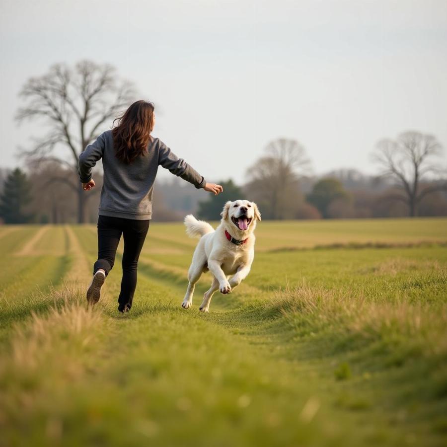 Dog Mastering the Come Command