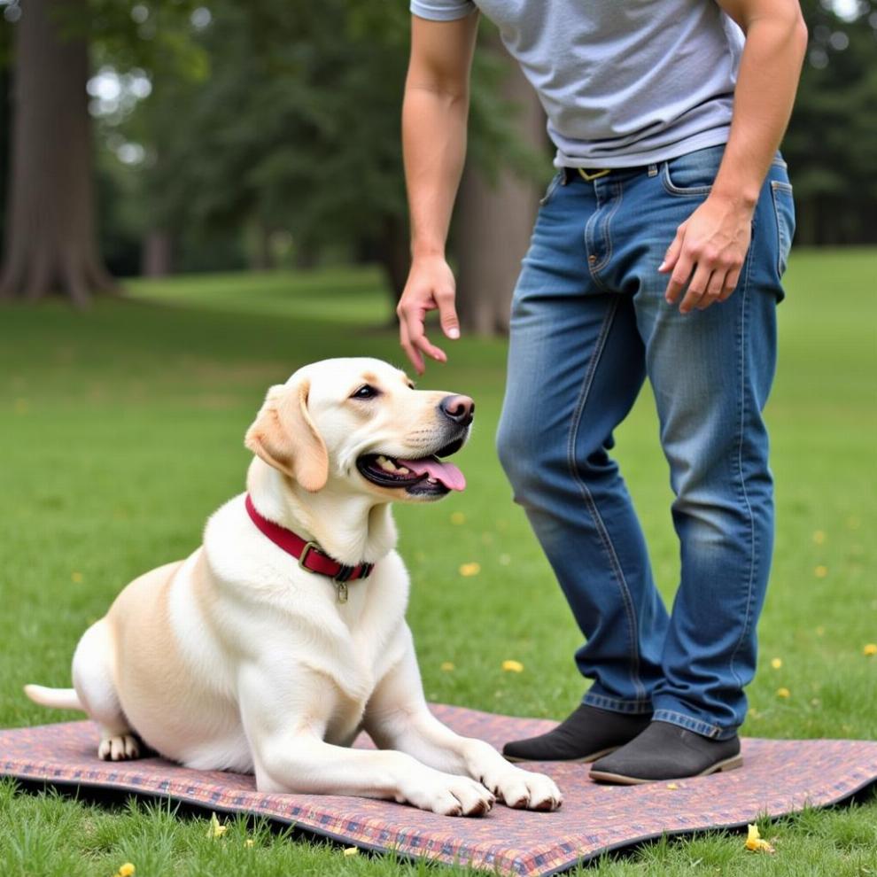 Dog Performing the Stay Command