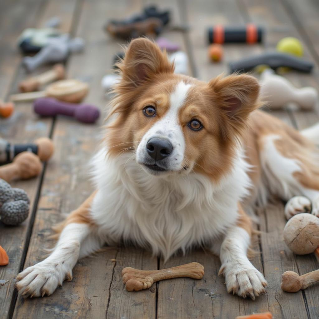 Dog Playing Dead and Fetching Specific Toys