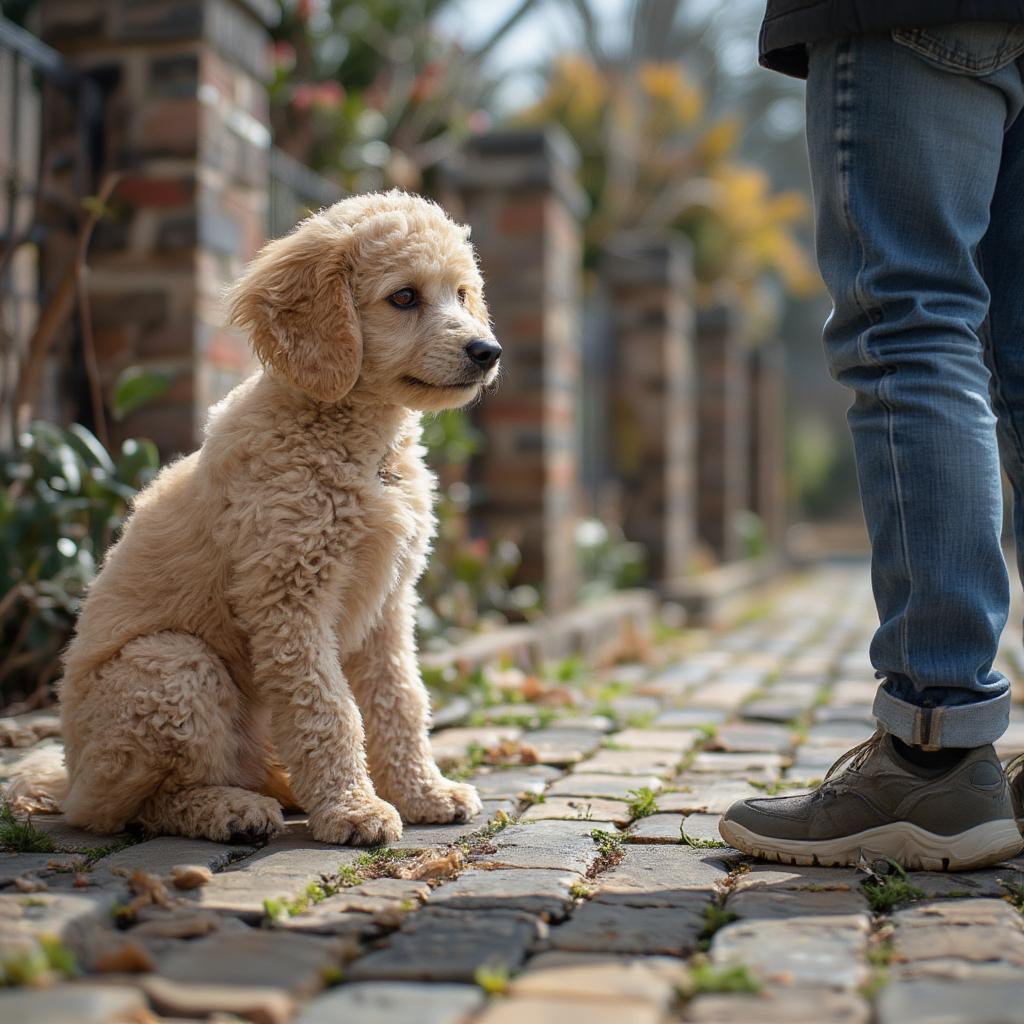 Dog Politely Greeting a Person After the "Off" Command