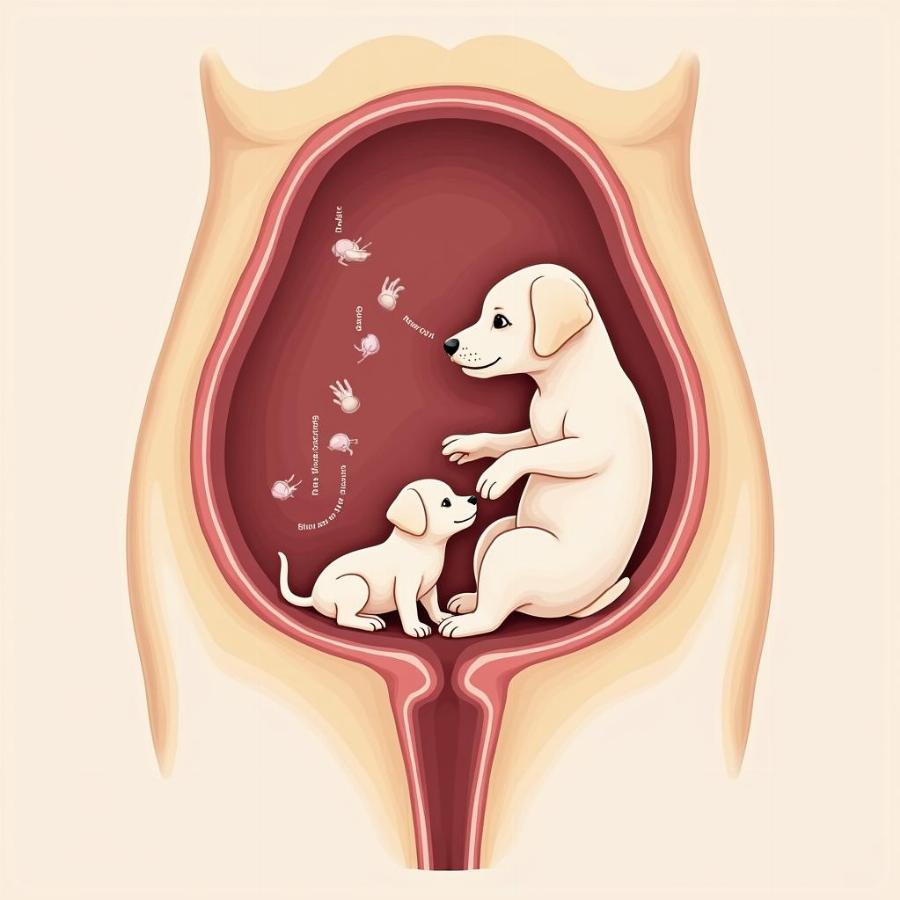 Illustration of Dog Pregnancy Stages