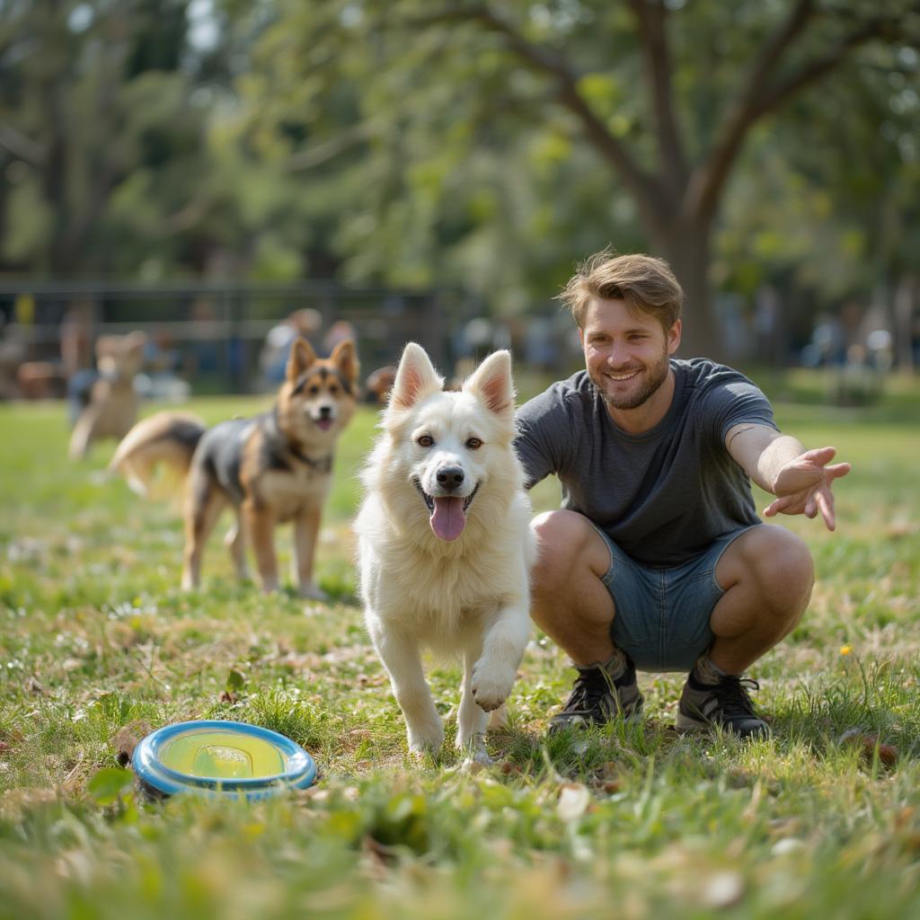 Dog Recall Training with Distractions in the Park