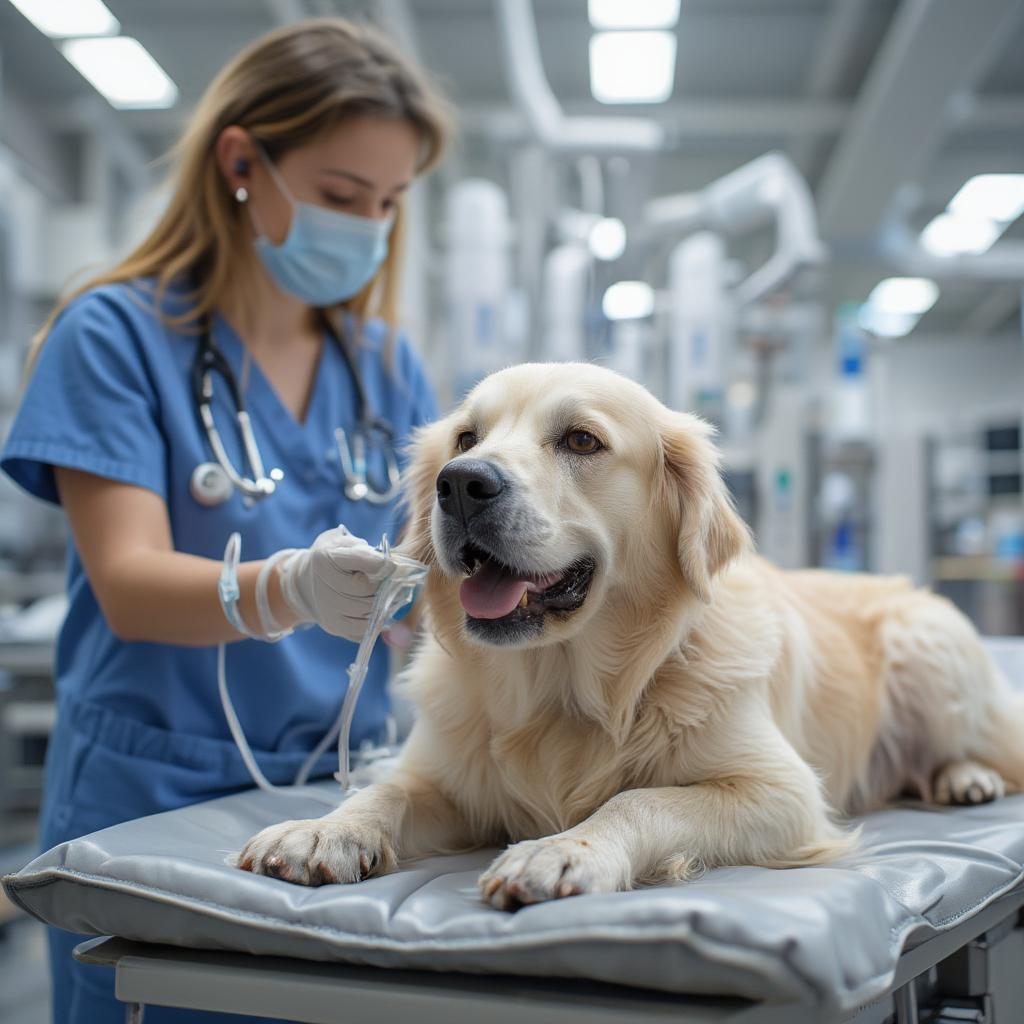 Dog Receiving Treatment for Lyme Disease