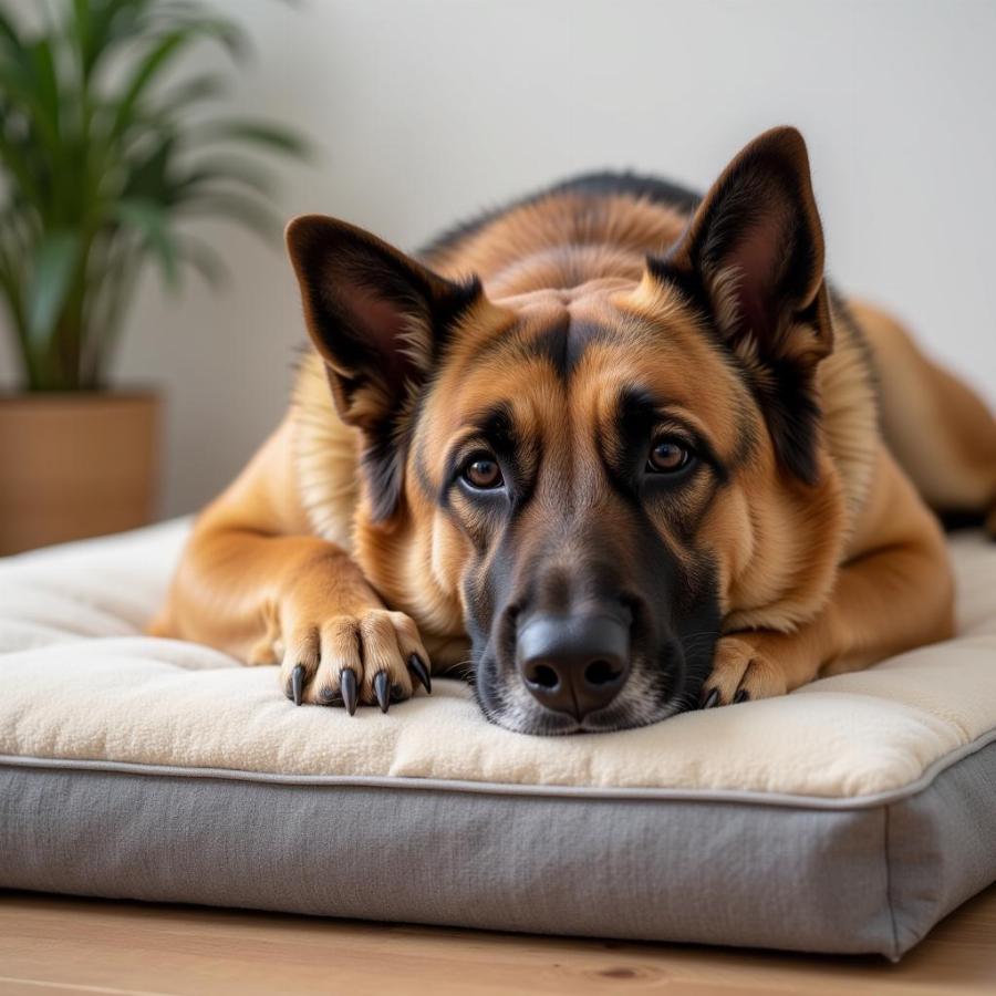 Dog Resting Comfortably on an Orthopedic Bed