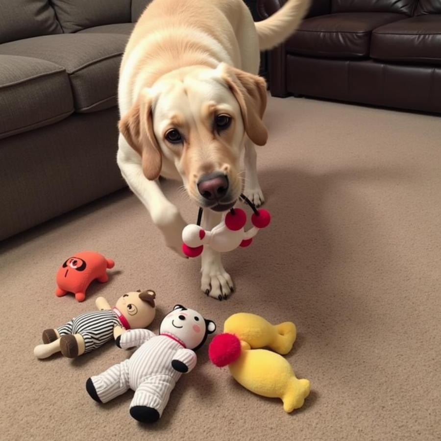 Dog Retrieving a Specific Toy on Command