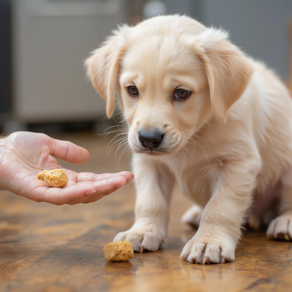 Dog Successfully Performing "Leave It" Command