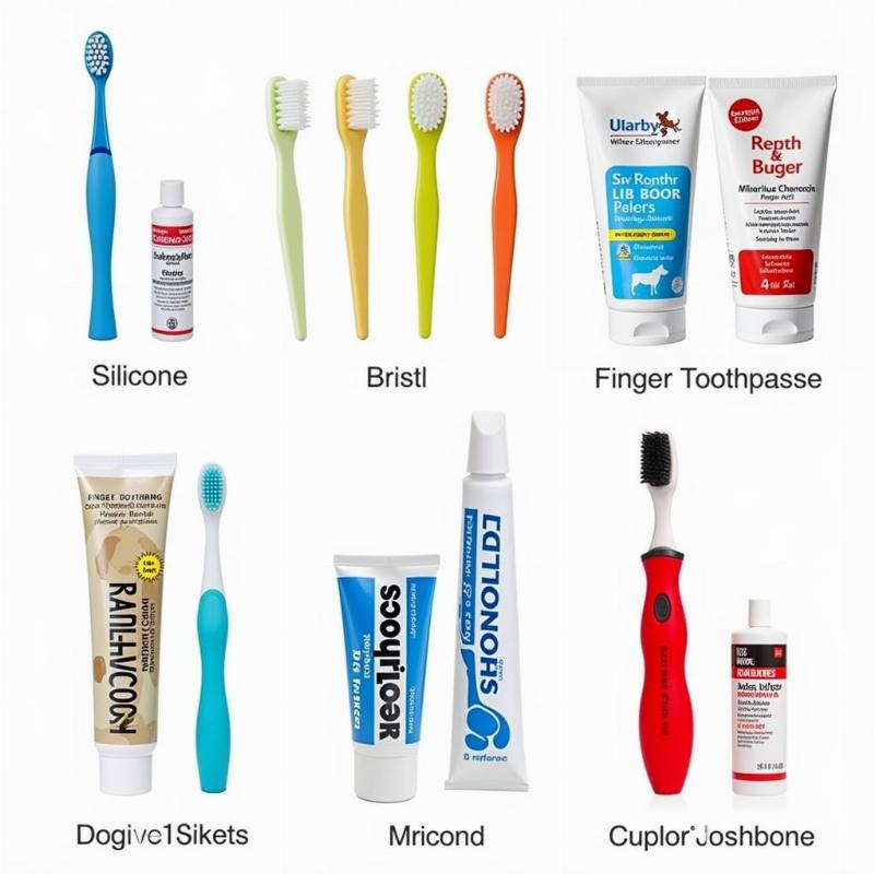 Variety of Dog Finger Toothbrushes and Toothpastes