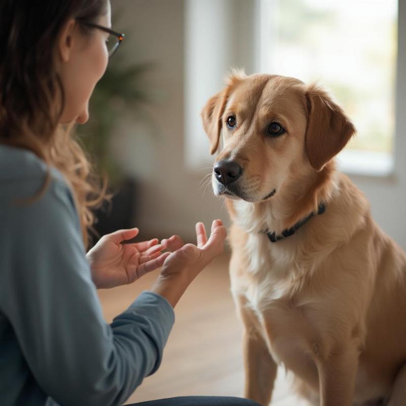 Dog Trainer Working with Senior Dog