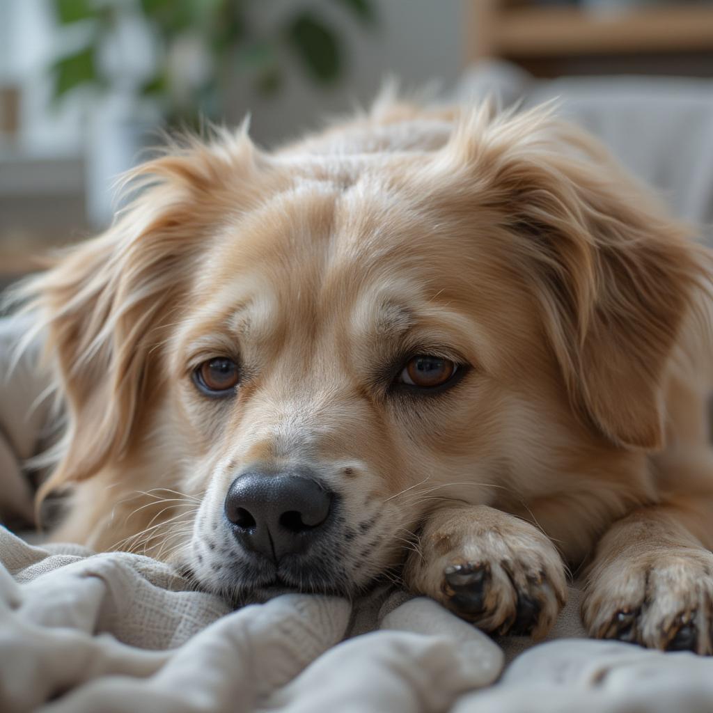 Dog with Heart Disease Resting