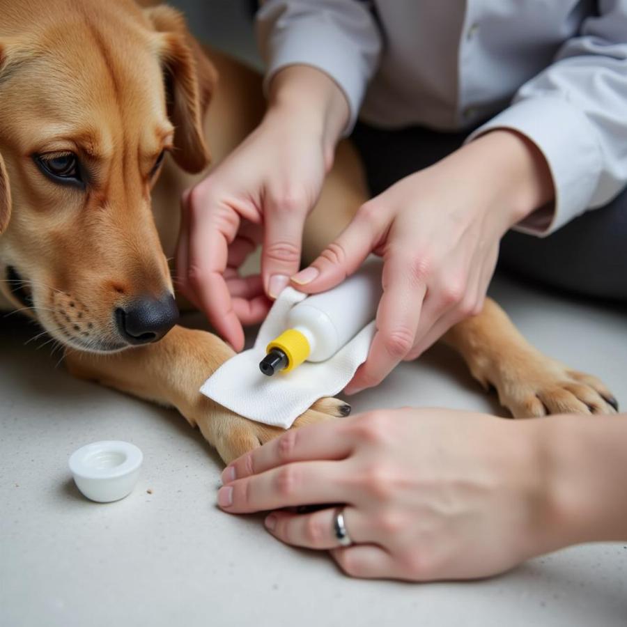 Cleaning a Dog's Wound