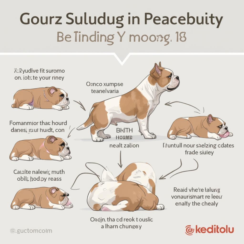 English Bulldog Heat Cycle Symptoms Illustration