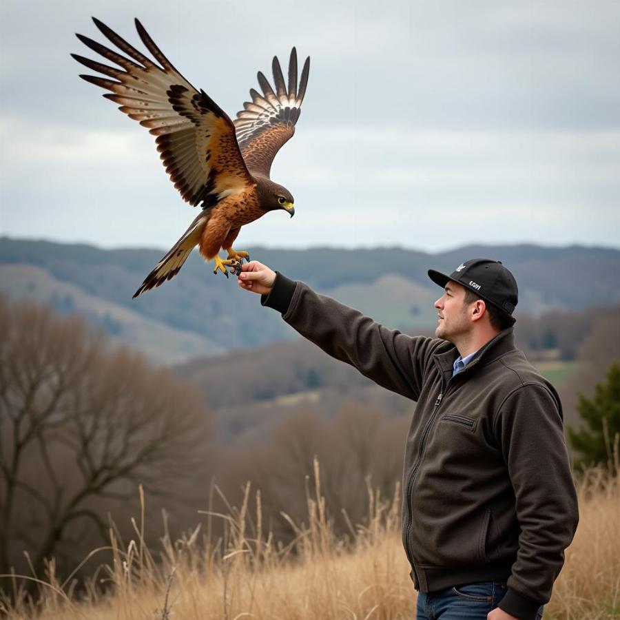 Falconer Releasing Hawk