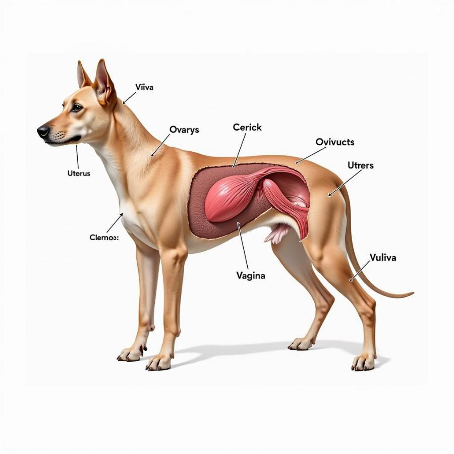 Diagram of the Female Dog's Reproductive System