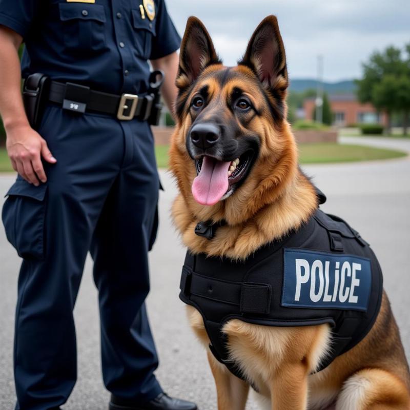 German Shepherd Police Dog in Action