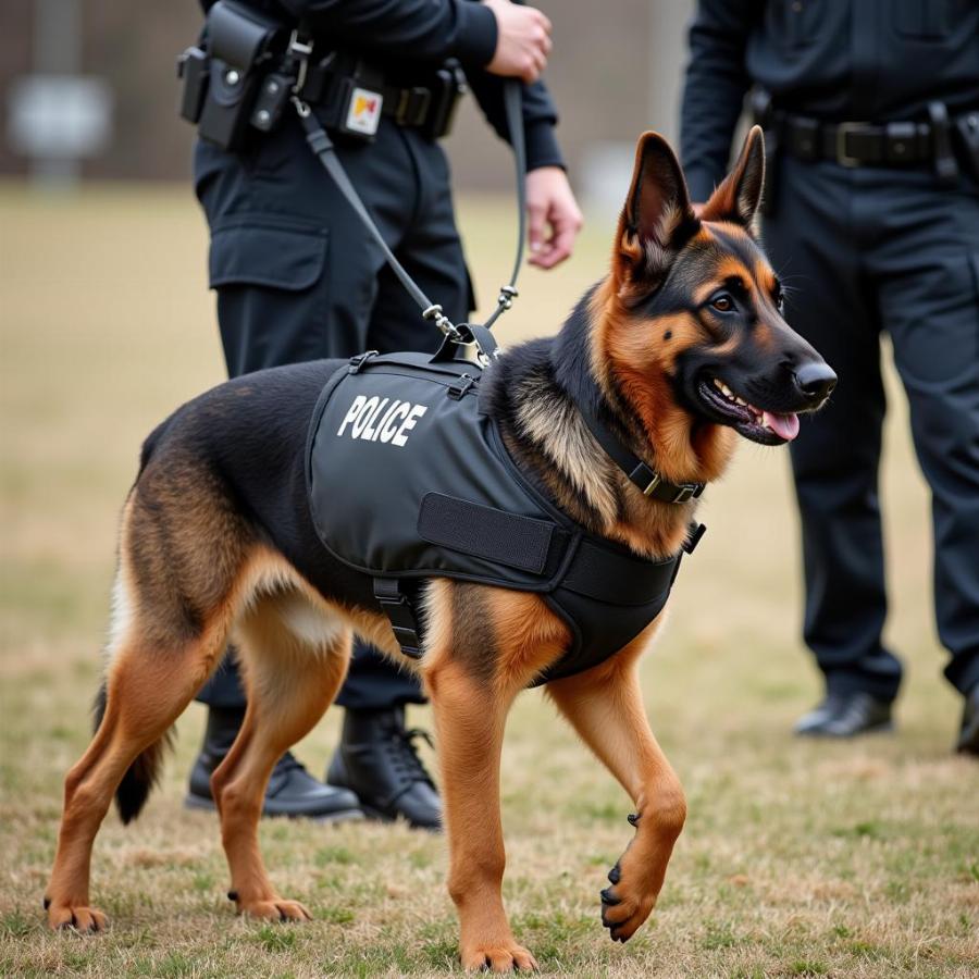 German Shepherd Police Dog in Action