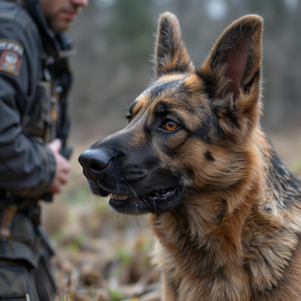 German Shepherd undergoing seizure alert training