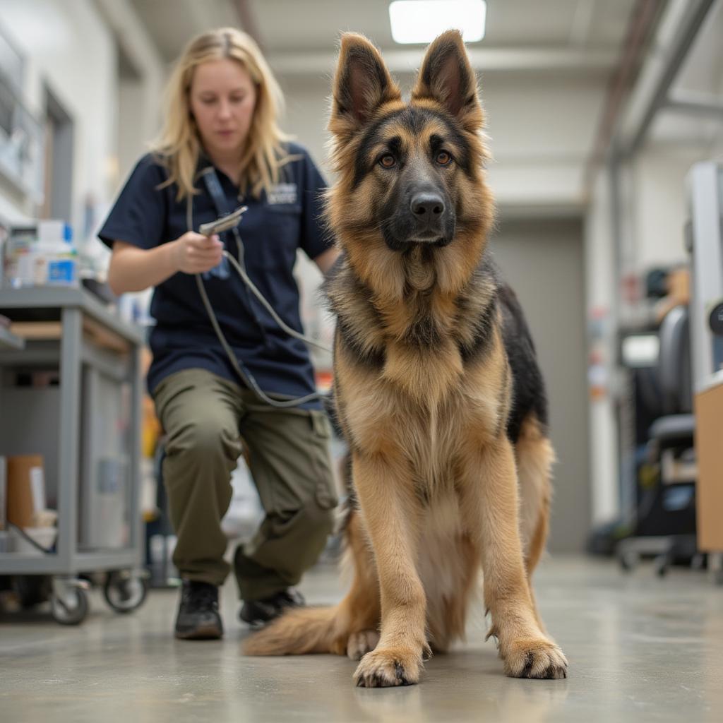 German Shepherd Undergoing Physical Therapy