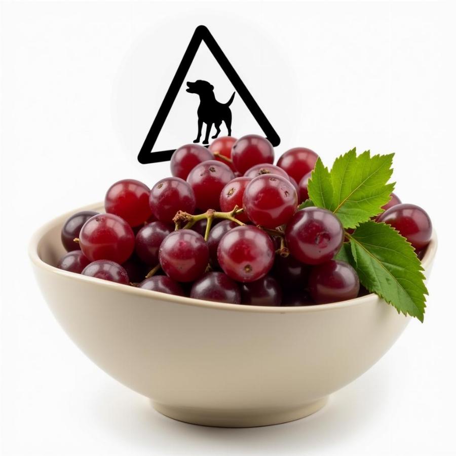 Grapes are toxic to dogs and can cause kidney failure