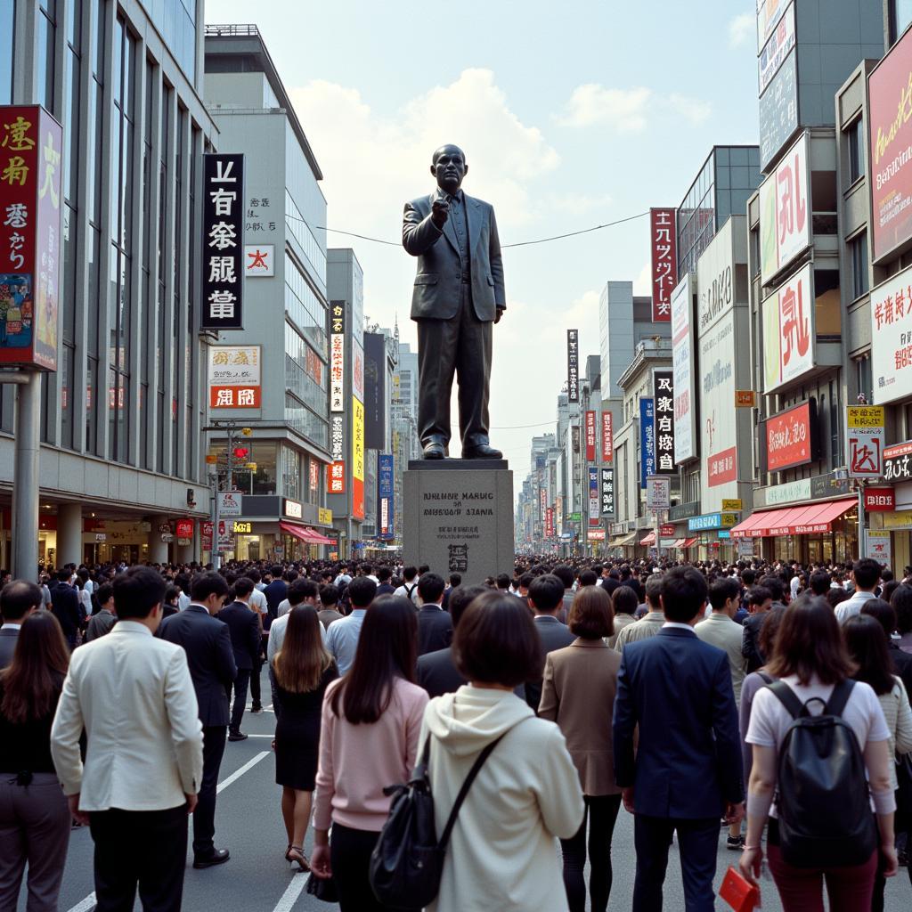 Hachi's Statue at Shibuya Station in Modern Day