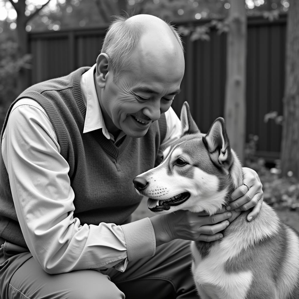 Hachi and Professor Ueno Together: A Historical Photograph