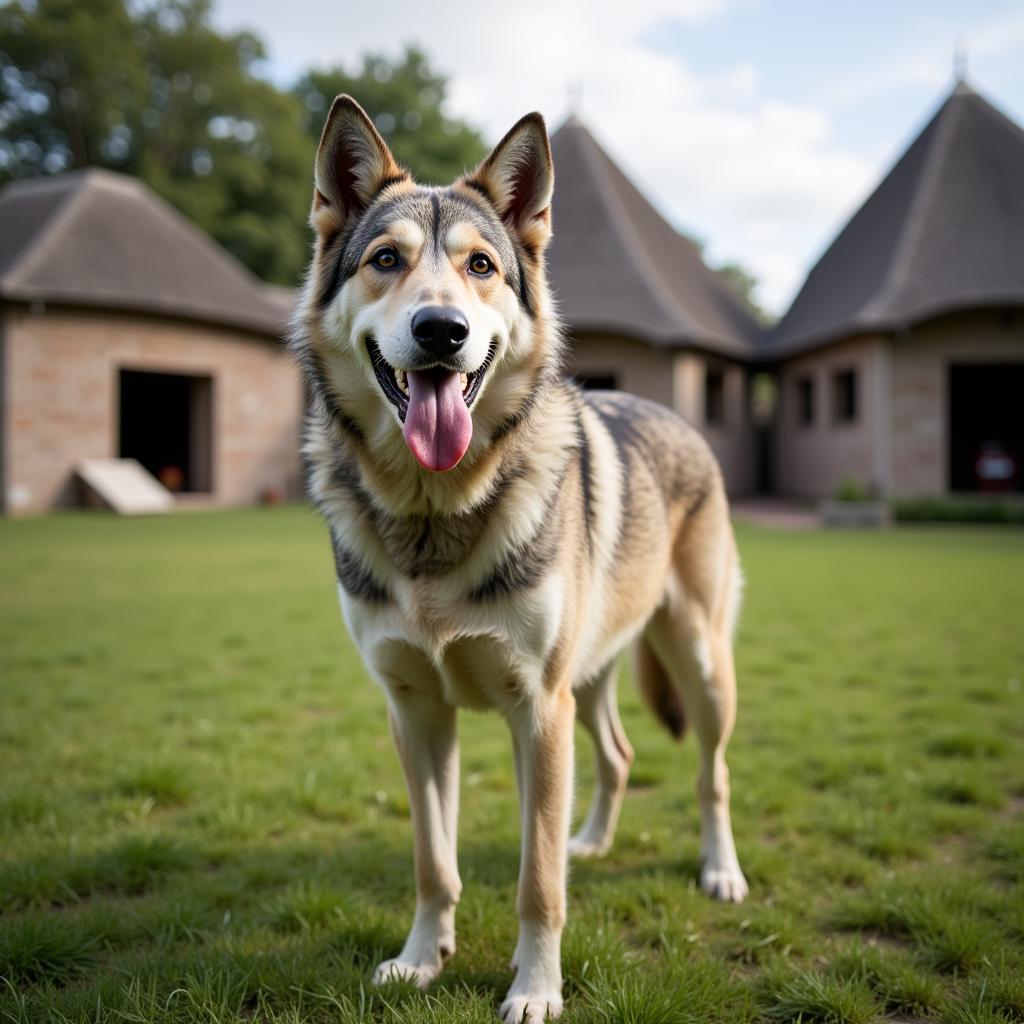 Happy Wolfdog Thriving in a Suitable Home