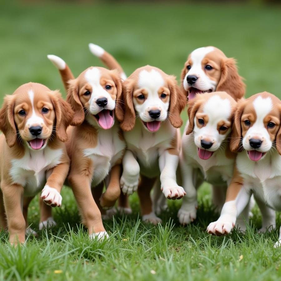 Healthy Working Cocker Spaniel puppies playing