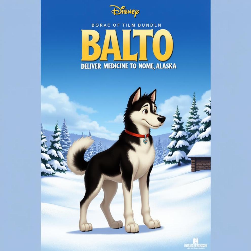 Balto movie poster featuring the heroic husky