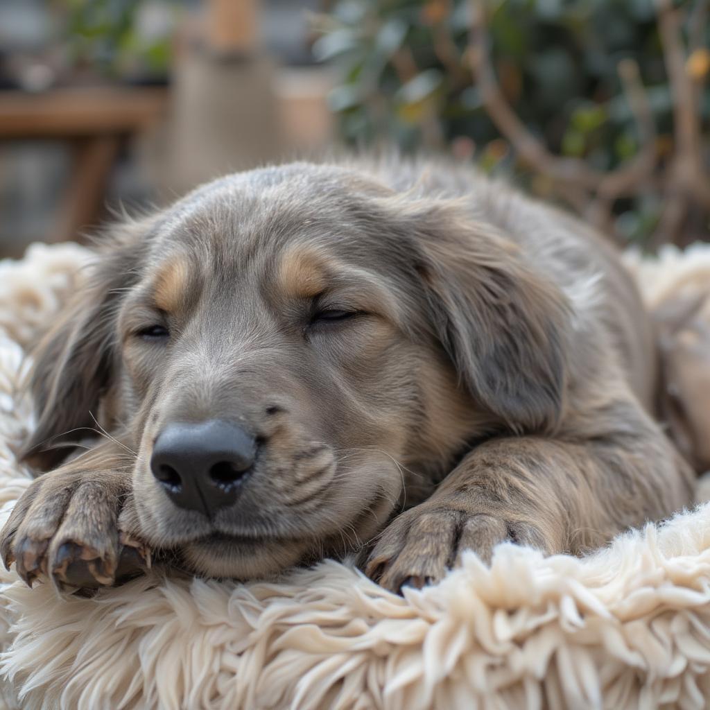 Sleeping Irish Wolfhound Puppy