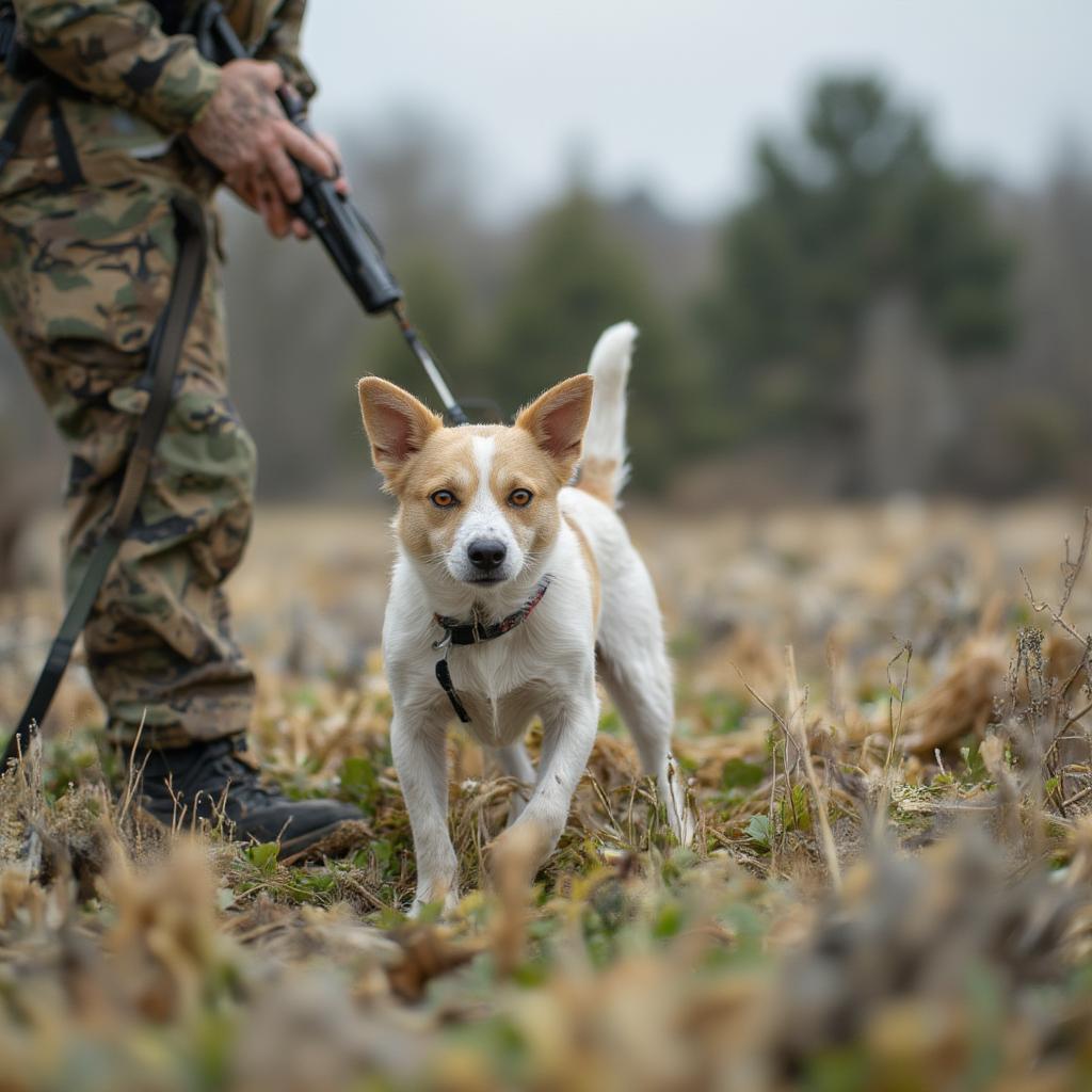 Jack Russell Terrier undergoing hunting training