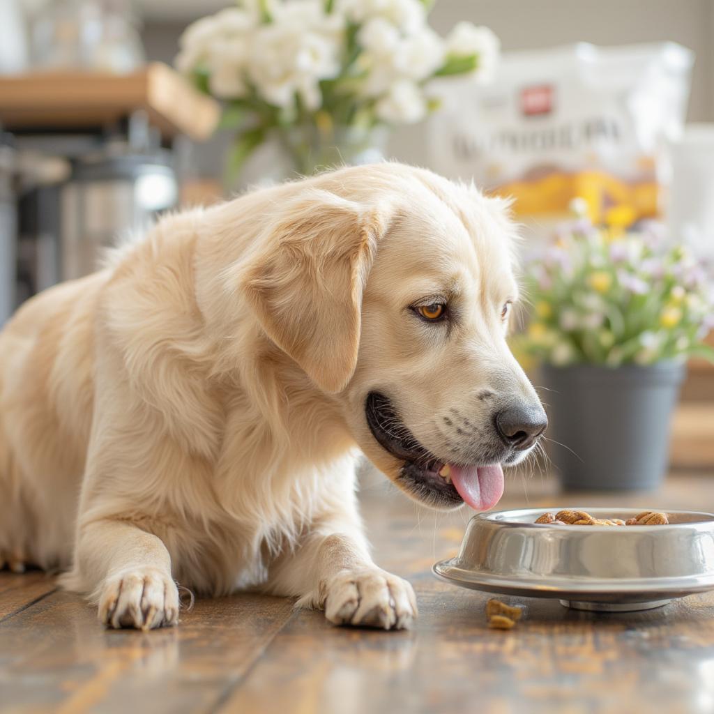 Large Breed Dog Enjoying Hill's Science Diet