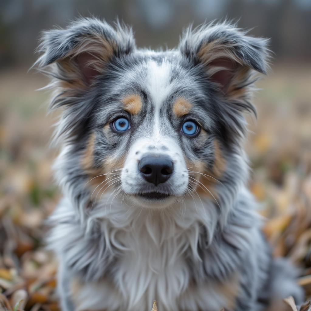 Blue Merle Mini Aussie Posing