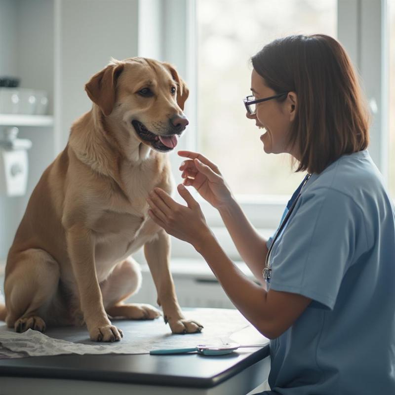 Older Rescue Dog Vet Visit