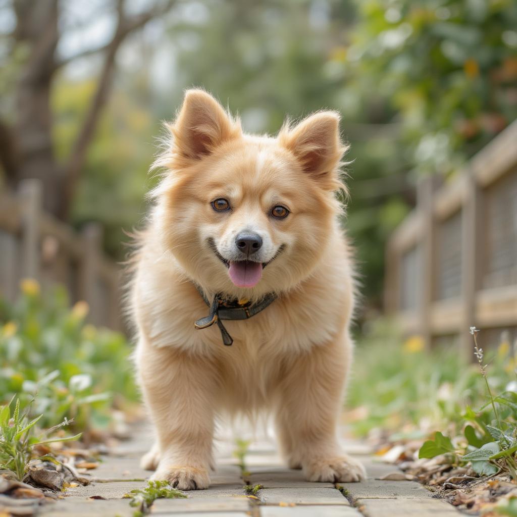 Overweight Dog Exercising