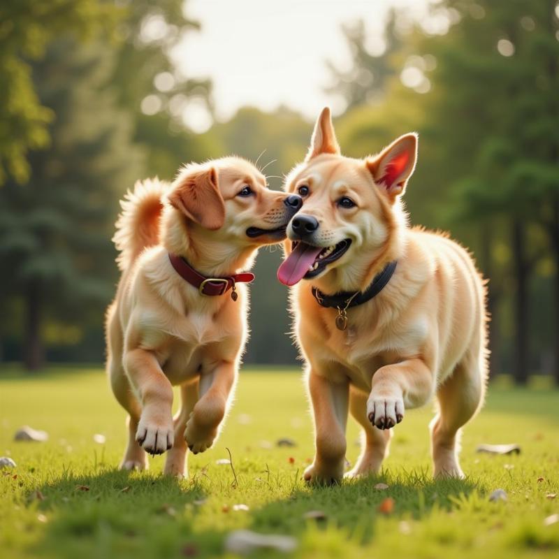 Parker and Hachi bonding in the park