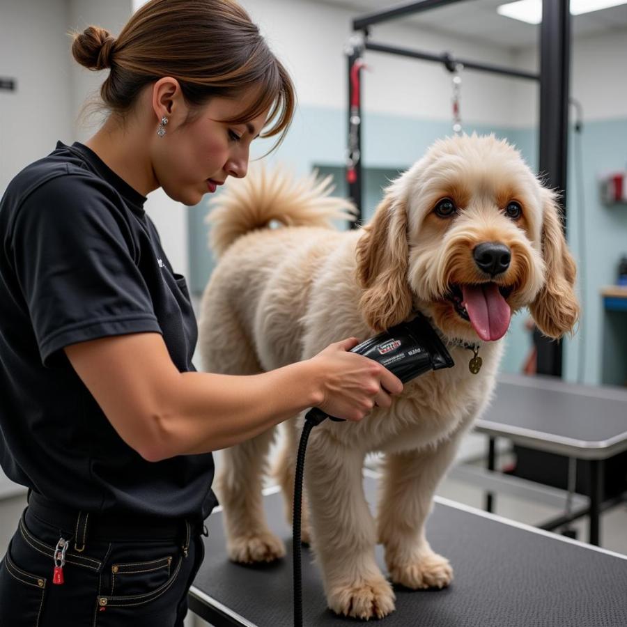 Professional Groomer Using Heavy Duty Clippers