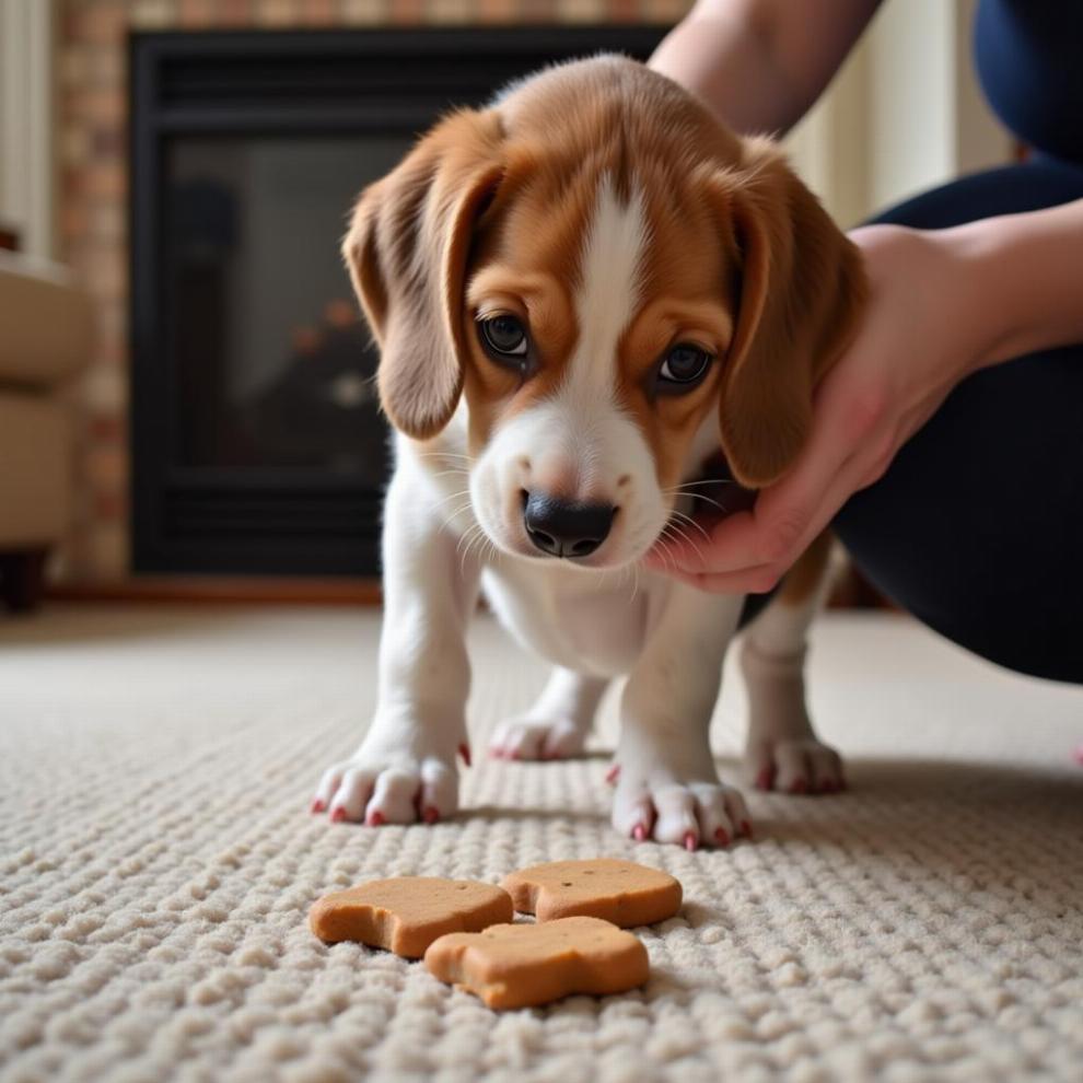 Puppy Learning the Leave it Command