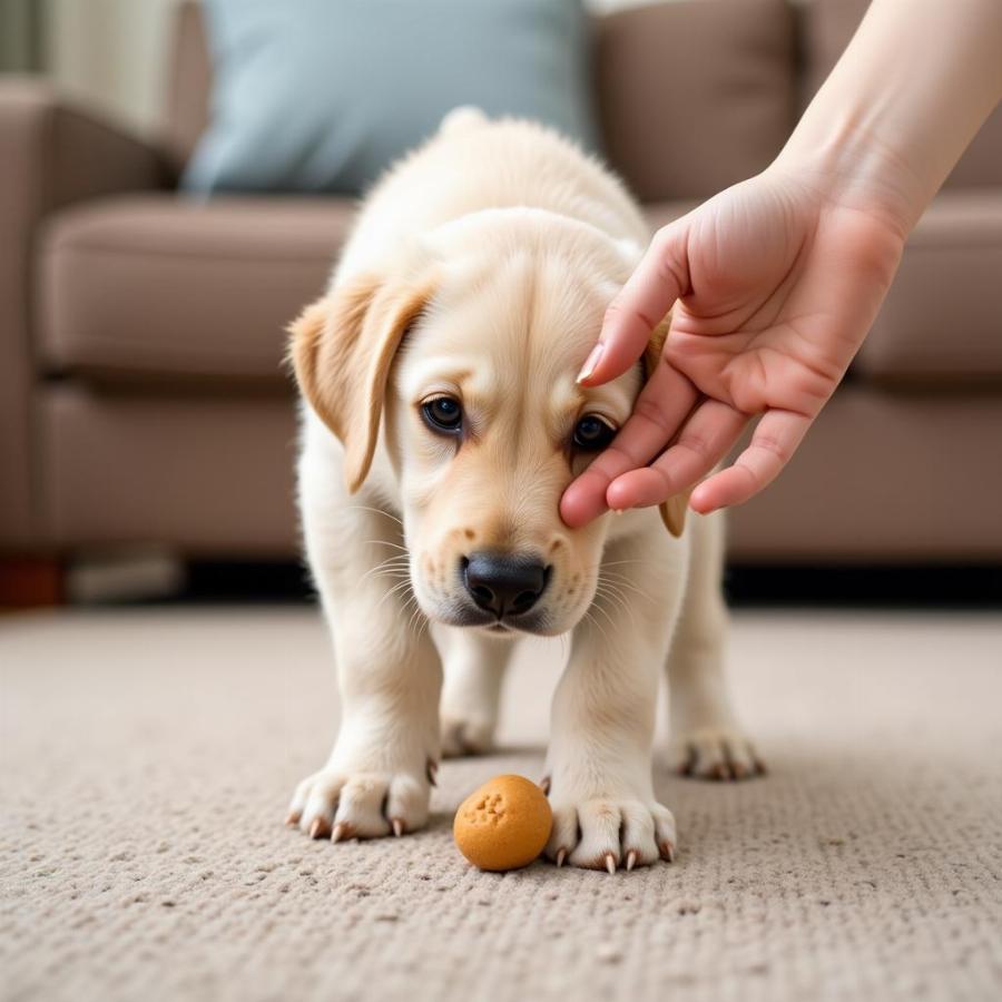 Puppy Learning the "Leave It" Command