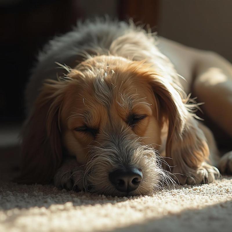 Senior Dog Sleeping Peacefully