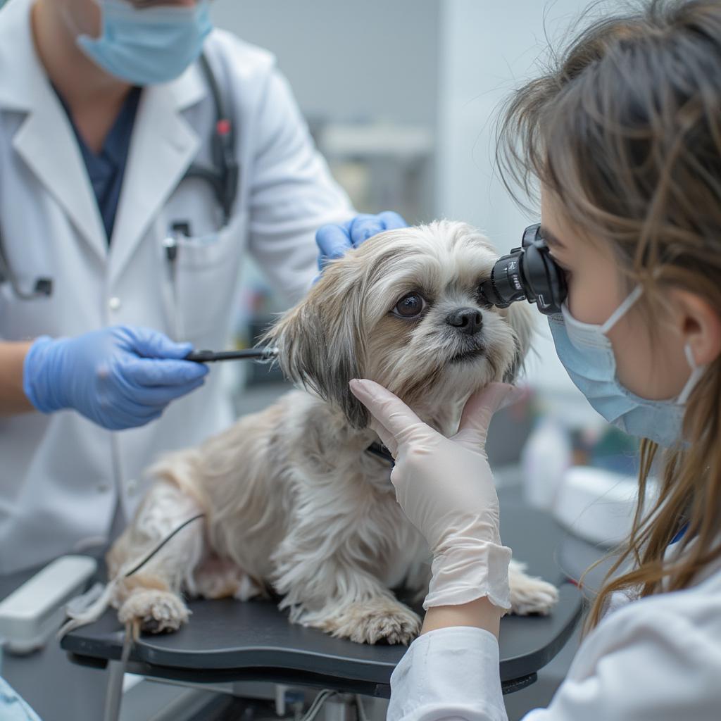 Shih Tzu Stud Undergoing Health Examination