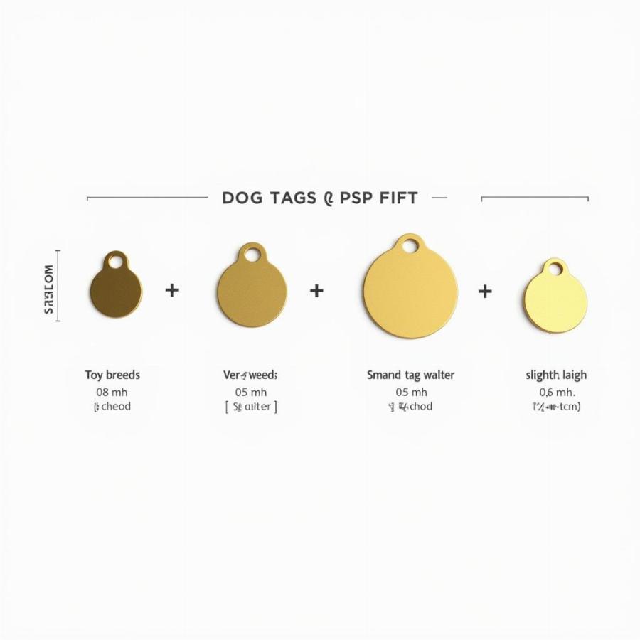 Various Dog Tag Sizes for Small Breeds