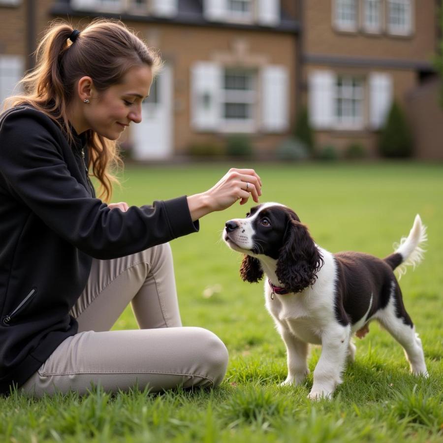 Springer Spaniel Puppy Training with Owner